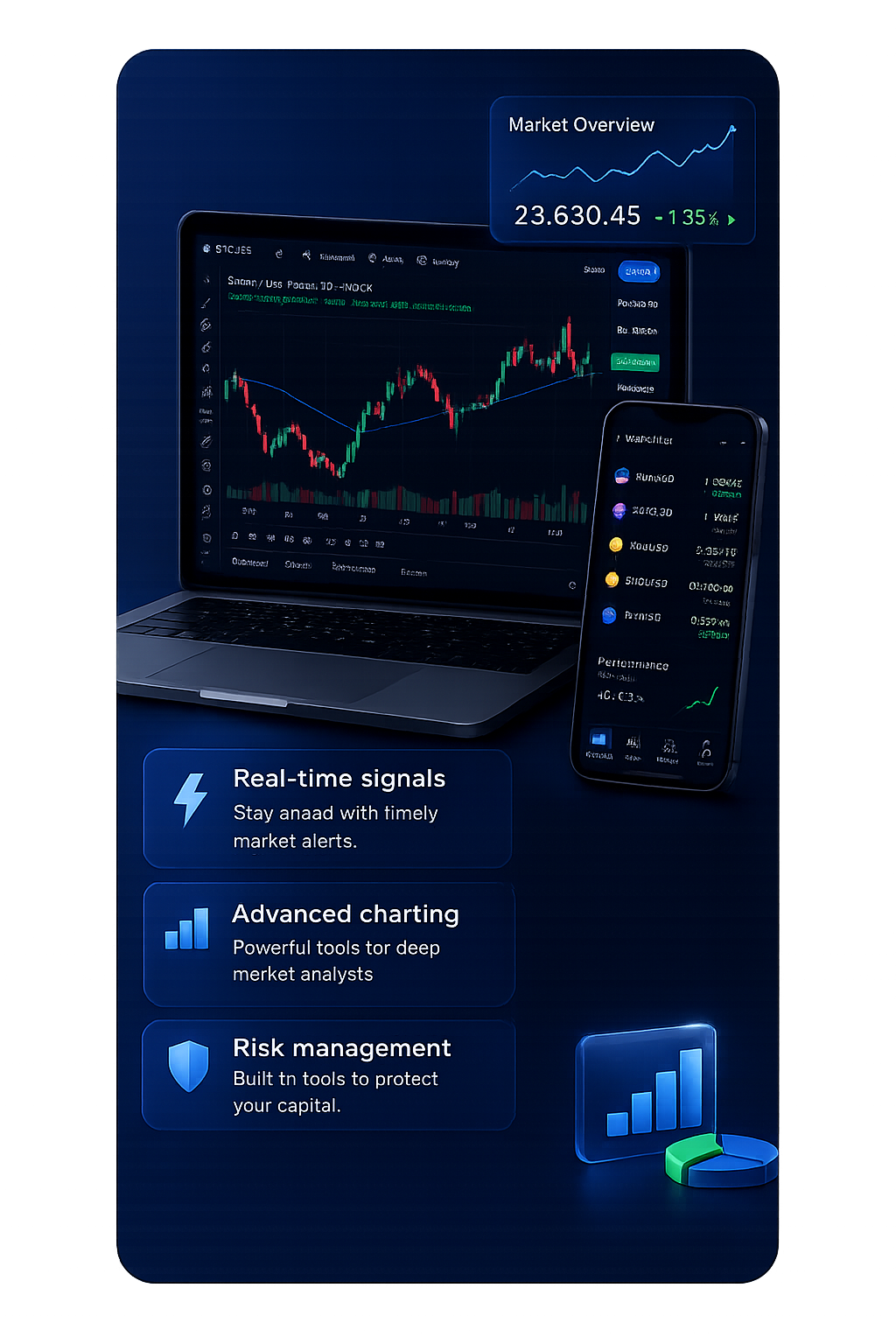 Advanced stock market trading platform with real time buy sell signals and technical chart analysis